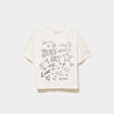 T-shirt manches courtes coton ivoire fille