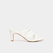 Mules à talons blanc femme