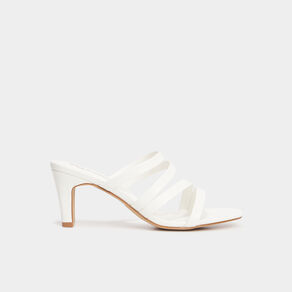 Mules à talons blanc femme