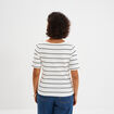 T-shirt col rond manches courtes coton ecru femme