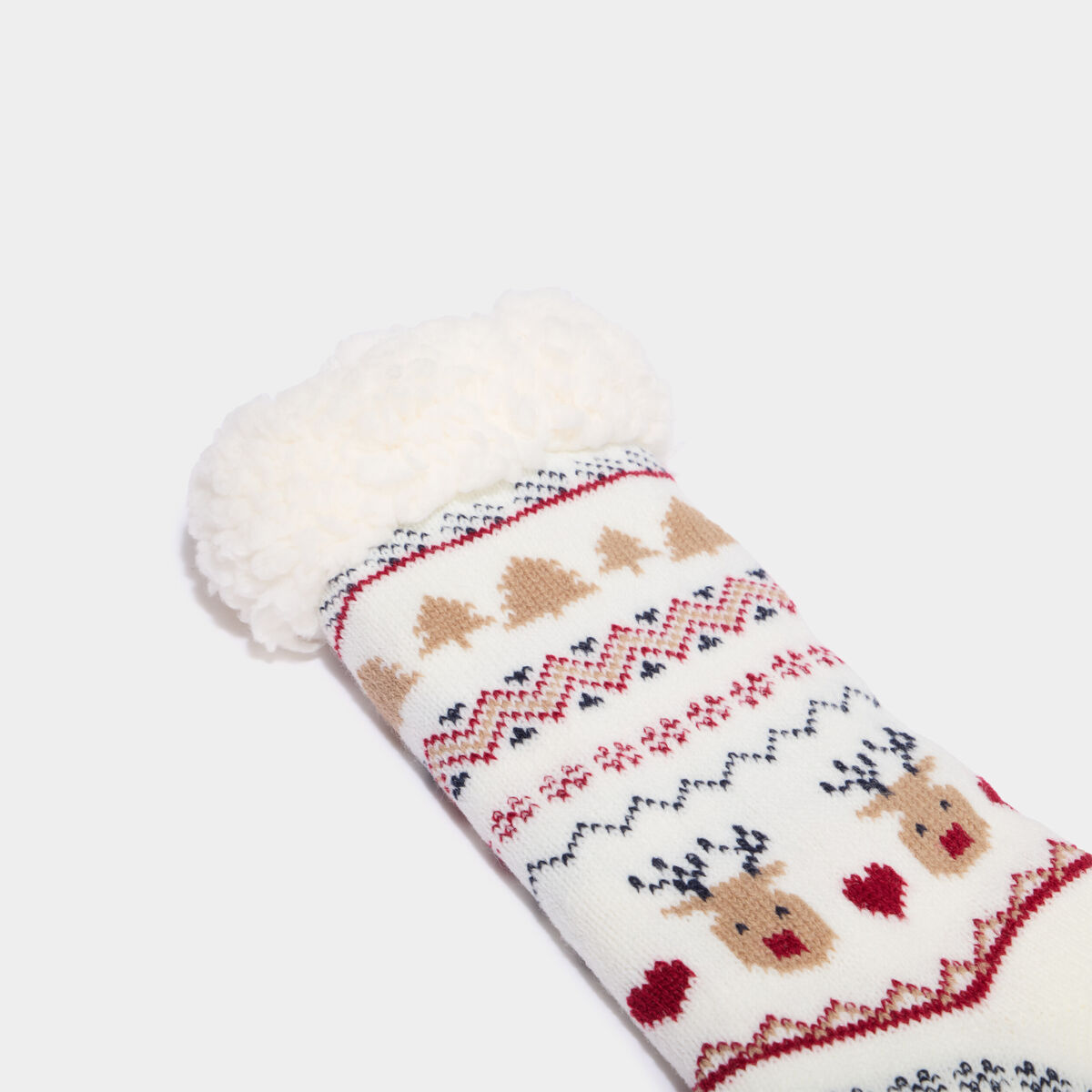 Chaussettes de No&euml;l d'int&eacute;rieur ivoire femme