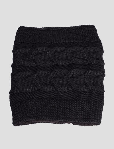 Tour de cou avec torsades noir femme