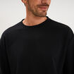 T-shirt col rond manches longues noir homme
