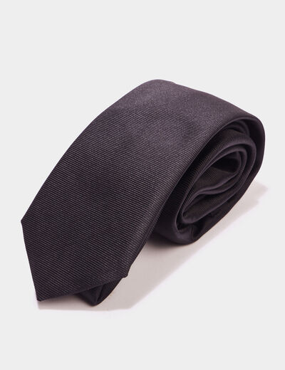 Cravate avec effet satin noir homme