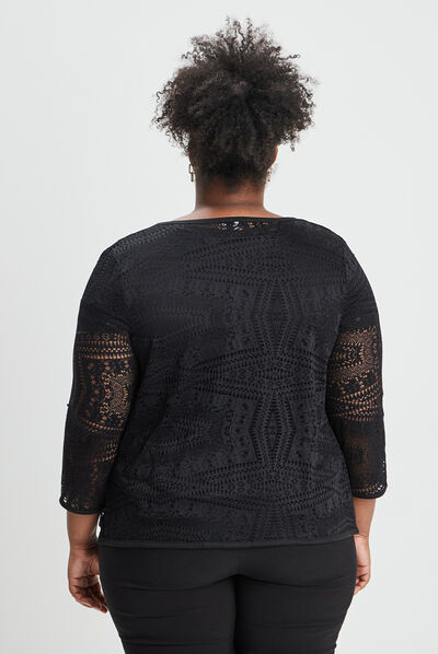 Gilet manches 3/4 noir femme grande taille