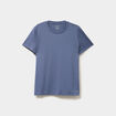 T-shirt de sport droit manches courtes bleu fonc&eacute; femme