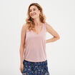 Débardeur col en V mauve femme