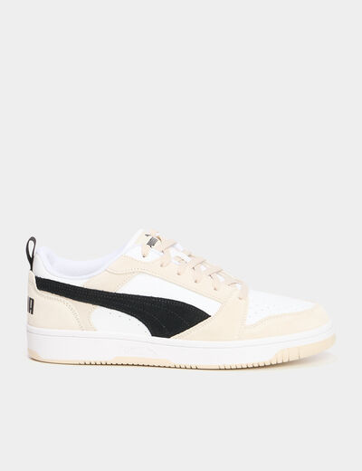 Tennis basses à lacets en cuir Puma sable homme