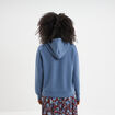 Sweat hoodie manches longues à capuche bleu gris femme
