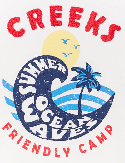 T-shirt manches courtes coton Creeks blanc garçon
