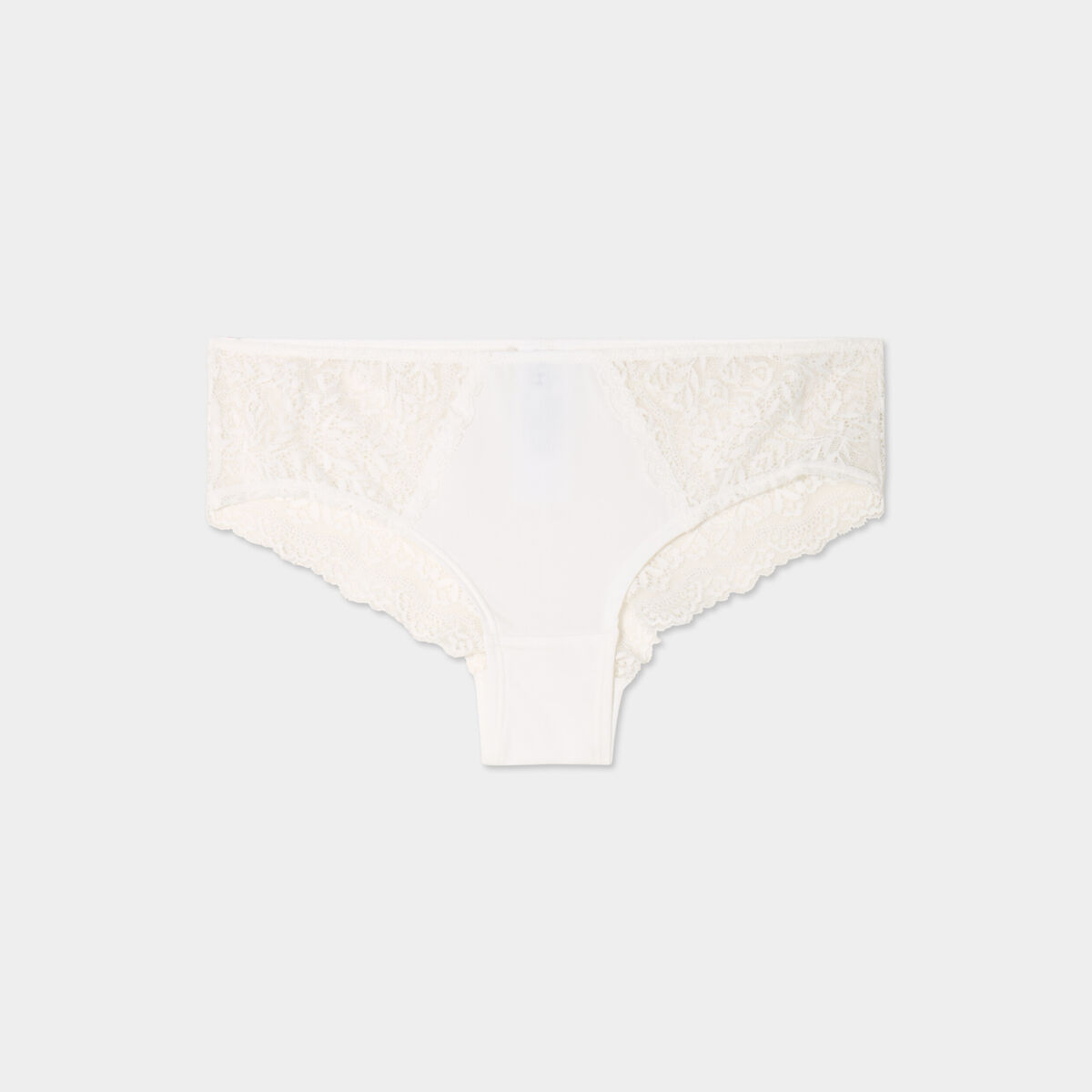 Shorty avec micro dentelle ivoire femme