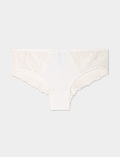 Shorty avec micro dentelle ivoire femme