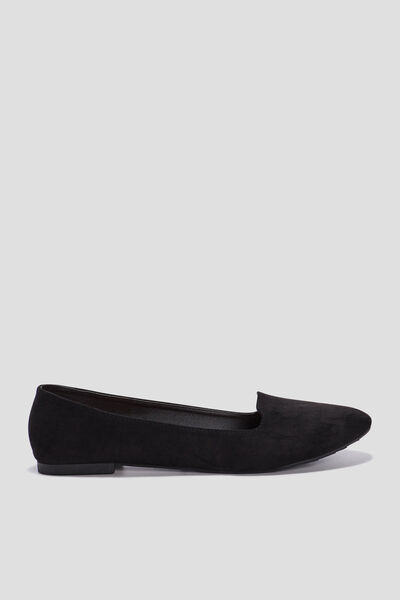Ballerines esprit mocassins plates noir femme