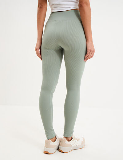 Legging de sport c&ocirc;tel&eacute; stretch vert pastel femme