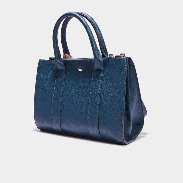 Sac rectangulaire avec foulard bleu canard femme