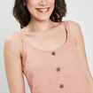 Blouse en lin bretelles larges vieux rose femme