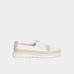 Mocassins pied large Confortissimo blanc femme