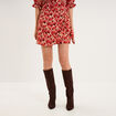 Jupe-short taille &eacute;lastique rouge coquelicot femme