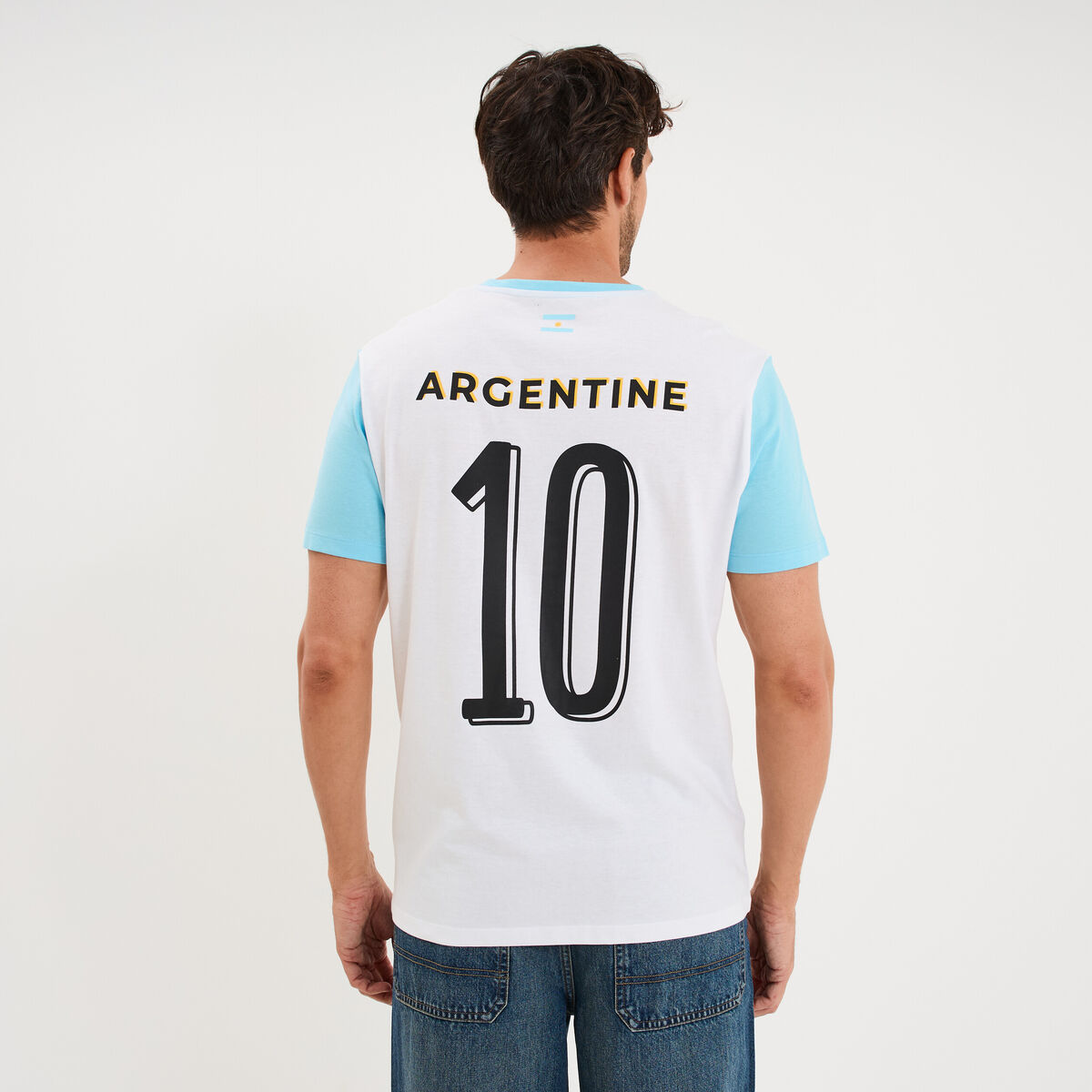 T-shirt maillot de football Argentine blanc mixte