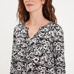 T-shirt manches longues à revers noir femme