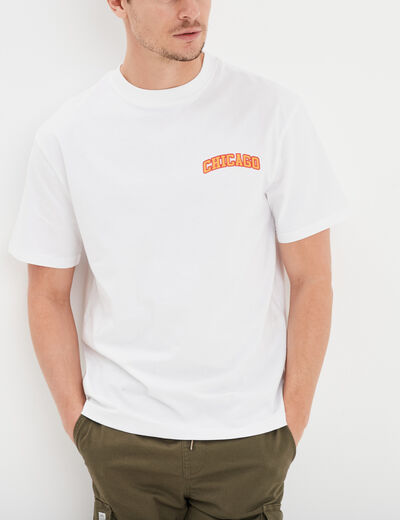 T-shirt oversize manches courtes Creeks blanc homme