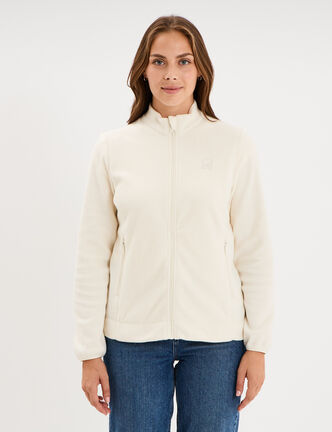 Veste polaire zipp&eacute; manches longues blanc femme