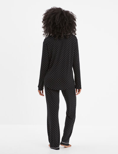 Ensemble pyjama 2 pièces noir femme