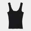 D&eacute;bardeur c&ocirc;tel&eacute; encolure dentelle noir femme