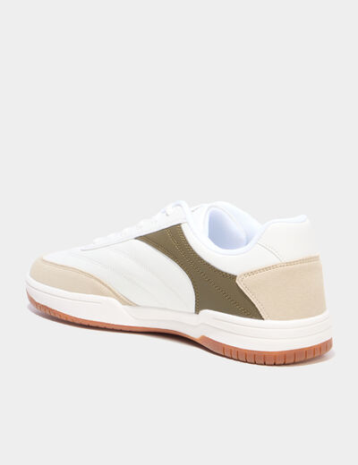 Baskets basses &agrave; lacets blanc homme