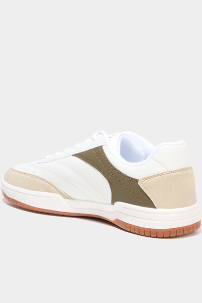 Baskets basses &agrave; lacets blanc homme
