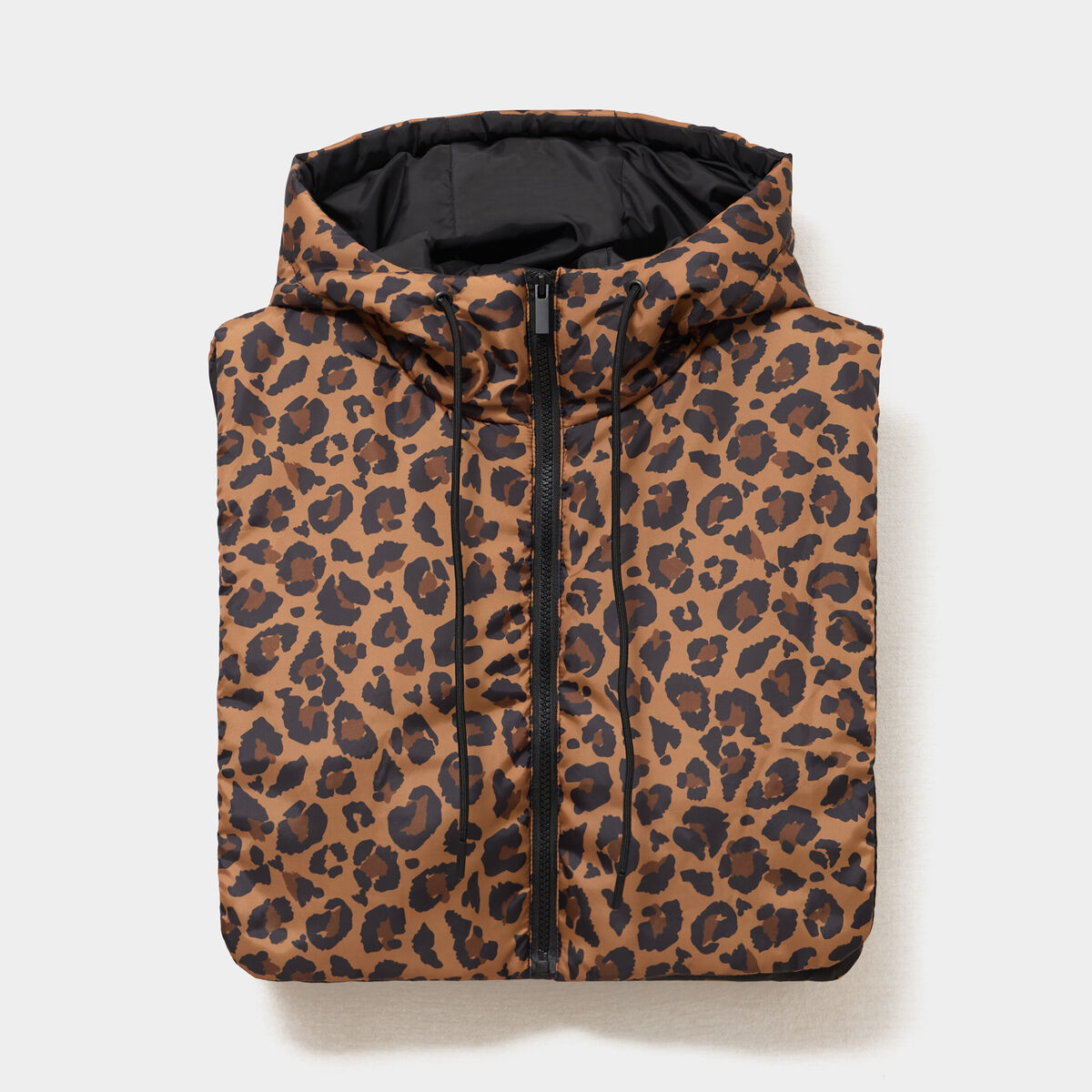 Col tour de cou &agrave; capuche zipp&eacute; marron femme