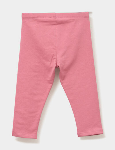 Legging doublé coton vieux rose bébé fille