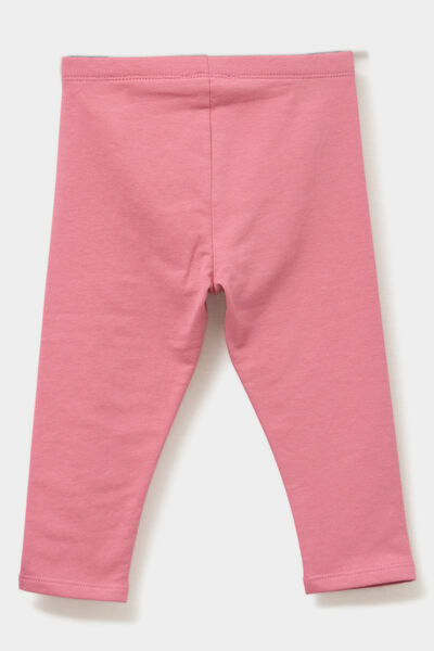 Legging doubl&eacute; coton vieux rose b&eacute;b&eacute; fille