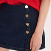 Jupe-short en jean avec boutons denim brut femme