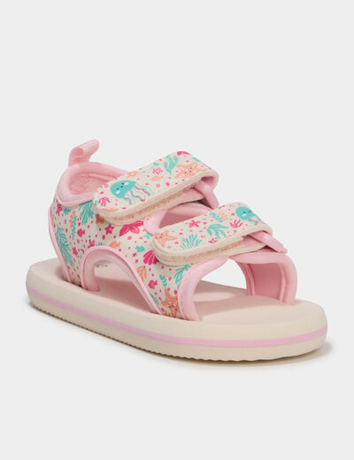 Sandales &agrave; scratchs multicolore b&eacute;b&eacute; fille