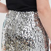 Jupe à strass courte droite beige femme