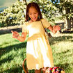 Robe c&eacute;r&eacute;monie broderie anglaise smock&eacute; jaune clair fille