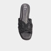 Mules effet macramé noir femme