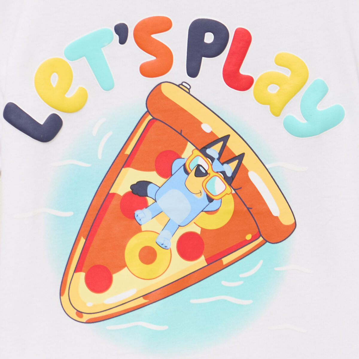 T-shirt manches courtes coton Bluey blanc gar&ccedil;on