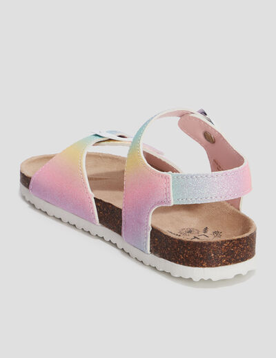Sandales à paillettes multicolore fille