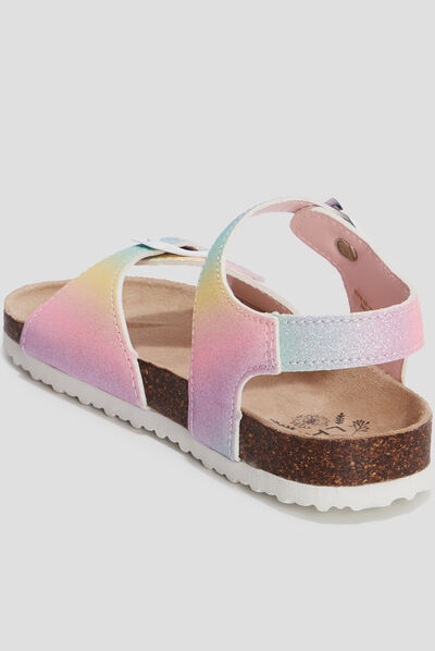 Sandales à paillettes multicolore fille