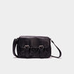 Sac cartable avec poches plaquées noir femme