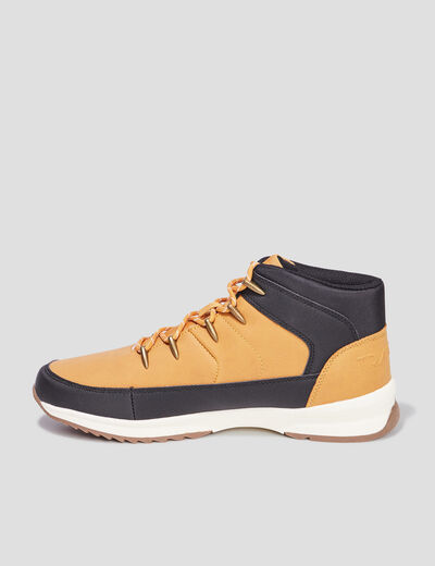 Bottines montantes &agrave; lacets jaune homme