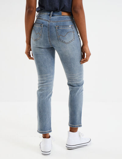 Jean stretch slim 7/8 ème denim double stone femme