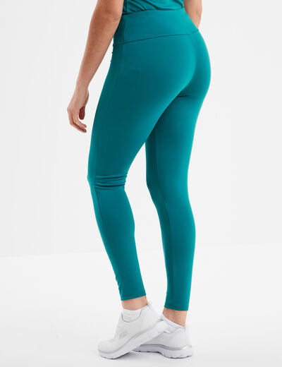 Legging taille élastiquée vert émeraude femme
