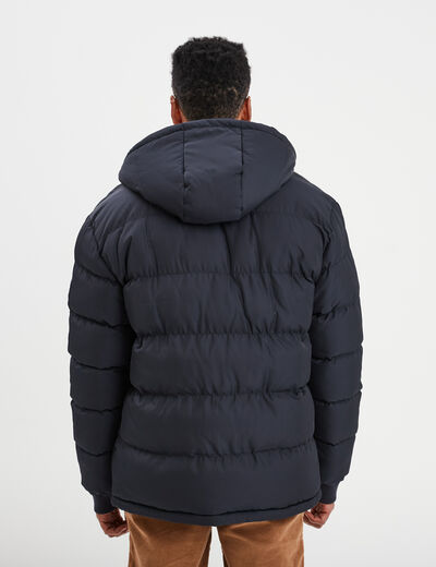 Doudoune doublée à capuche bleu foncé homme