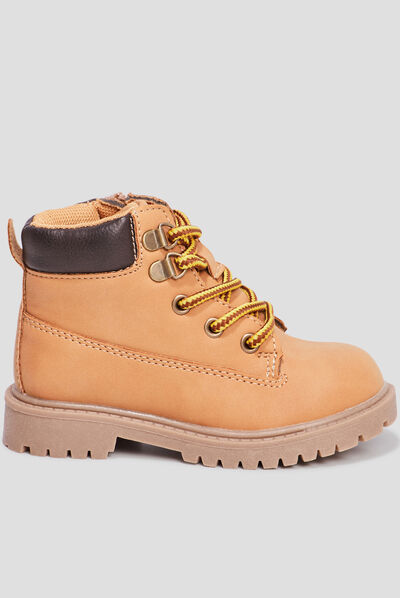 Bottines zippées à lacets Bali jaune bébé garçon