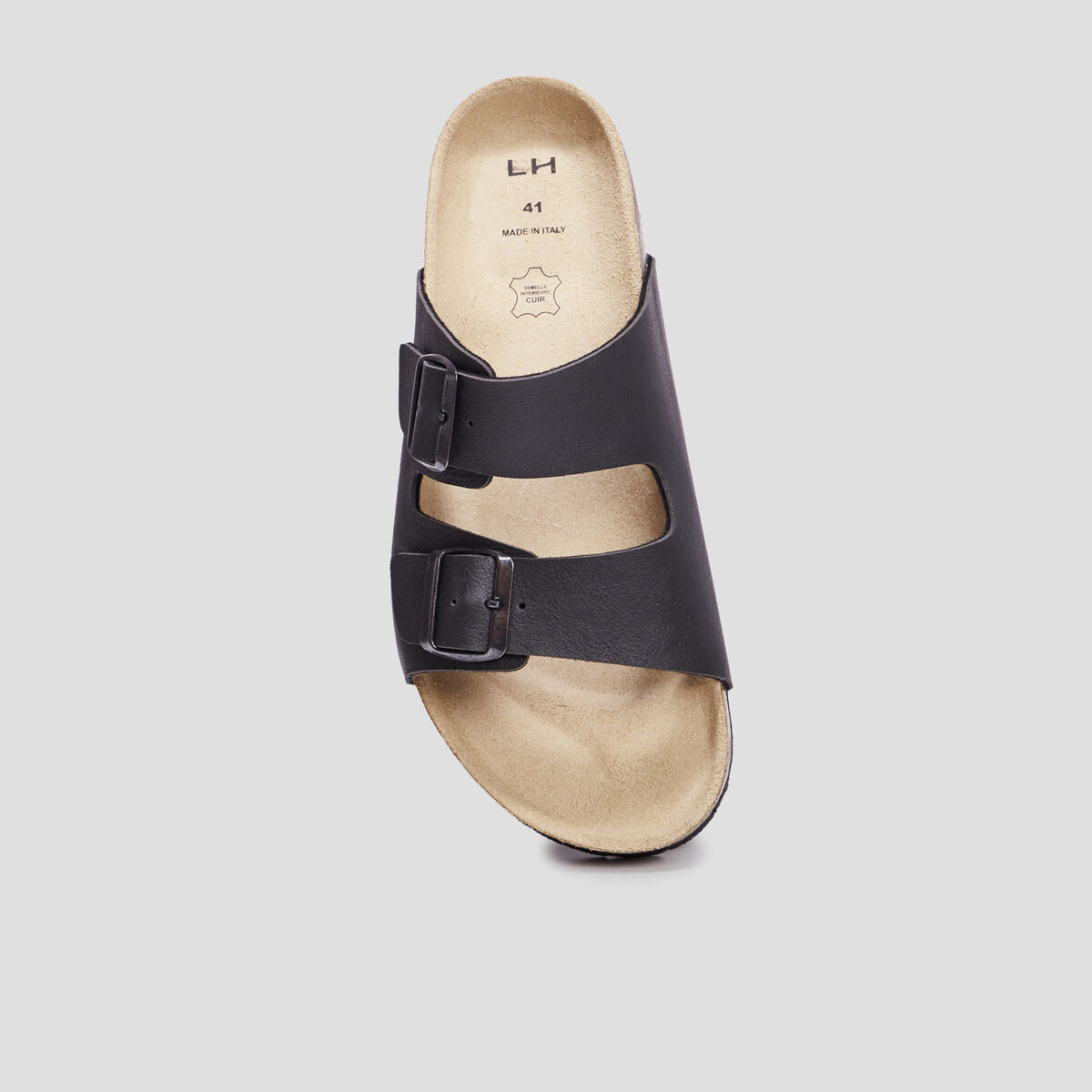 Mules avec boucles noir homme