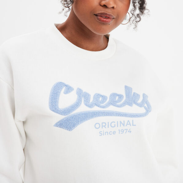 sweat col rond manches longues creeks blanc femme Sweat col rond manches longues Creeks blanc femme