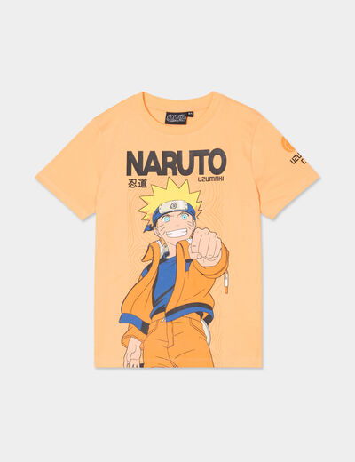 T-shirt manches courtes coton Naruto rose saumon garçon